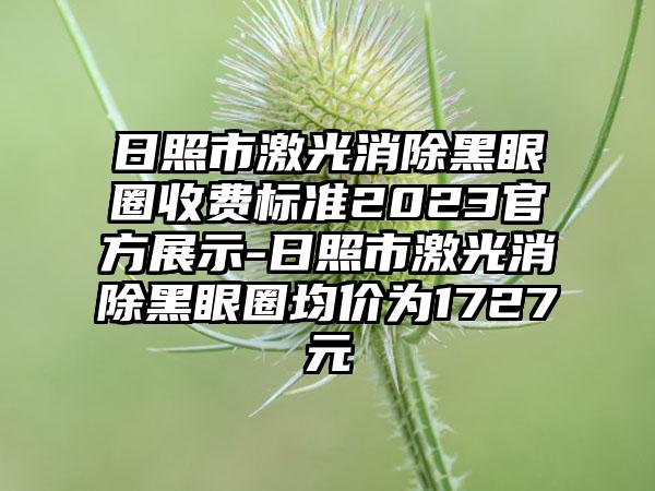 日照市激光消除黑眼圈收费标准2023官方展示-日照市激光消除黑眼圈均价为1727元