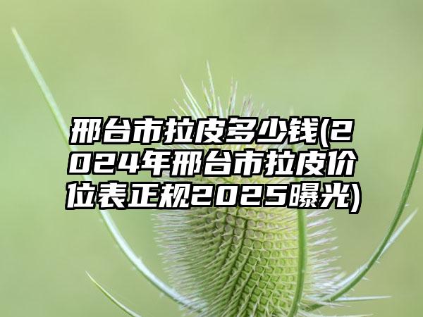邢台市拉皮多少钱(2024年邢台市拉皮价位表正规2025曝光)