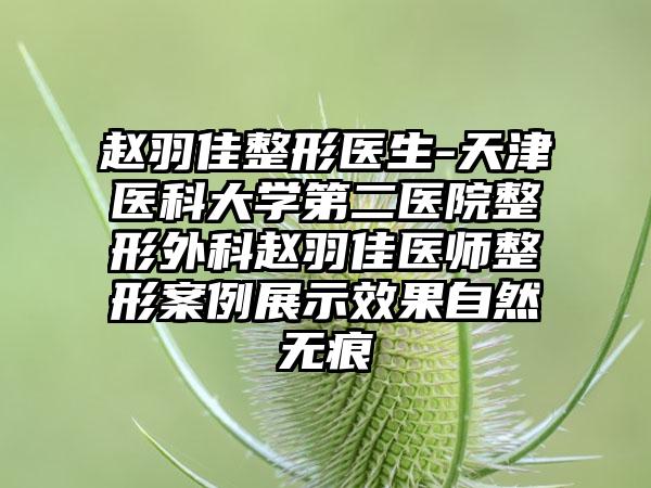 赵羽佳整形医生-天津医科大学第二医院整形外科赵羽佳医师整形案例展示效果自然无痕