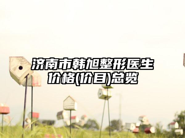 济南市韩旭整形医生价格(价目)总览