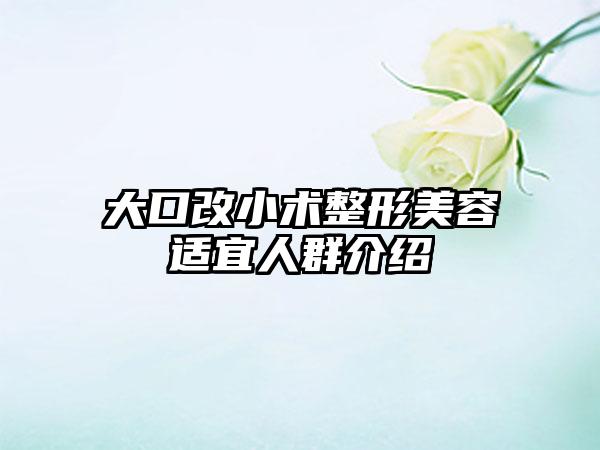 大口改小术整形美容适宜人群介绍