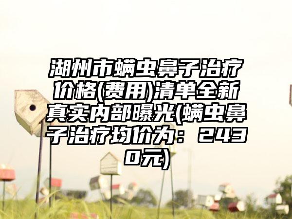 湖州市螨虫鼻子治疗价格(费用)清单全新真实内部曝光(螨虫鼻子治疗均价为：2430元)