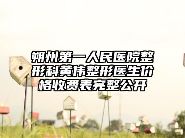 朔州第一人民医院整形科黄伟整形医生价格收费表完整公开