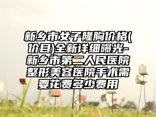 新乡市女子隆胸价格(价目)全新详细曝光-新乡市第二人民医院整形美容医院手术需要花费多少费用