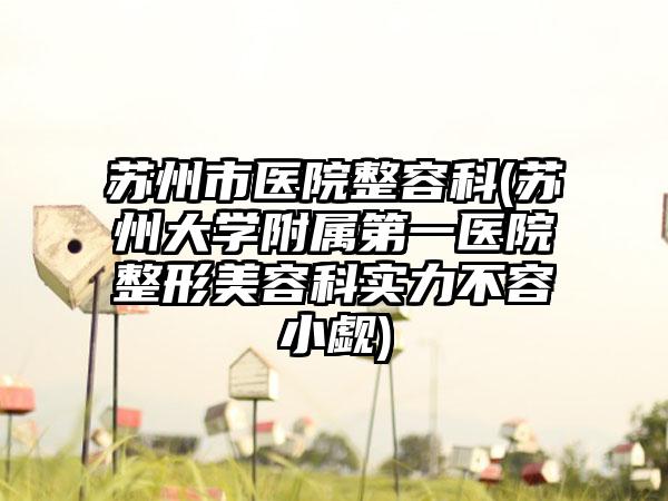 苏州市医院整容科(苏州大学附属第一医院整形美容科实力不容小觑)