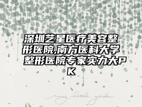 深圳艺星医疗美容整形医院,南方医科大学整形医院专家实力大PK
