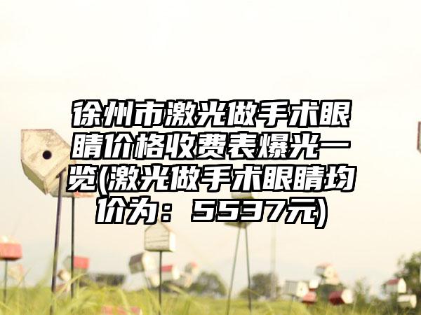 徐州市激光做手术眼睛价格收费表爆光一览(激光做手术眼睛均价为：5537元)