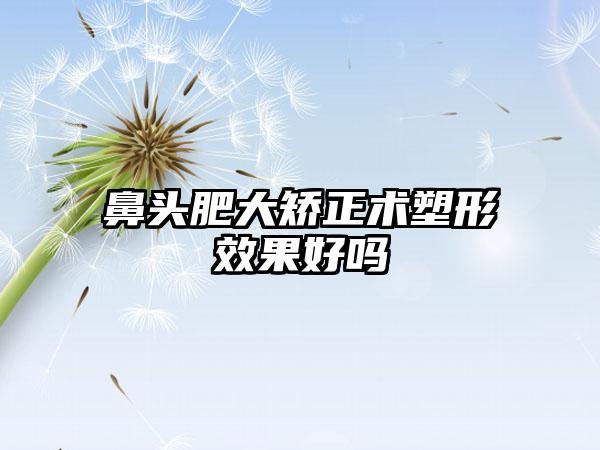 鼻头肥大矫正术塑形效果好吗