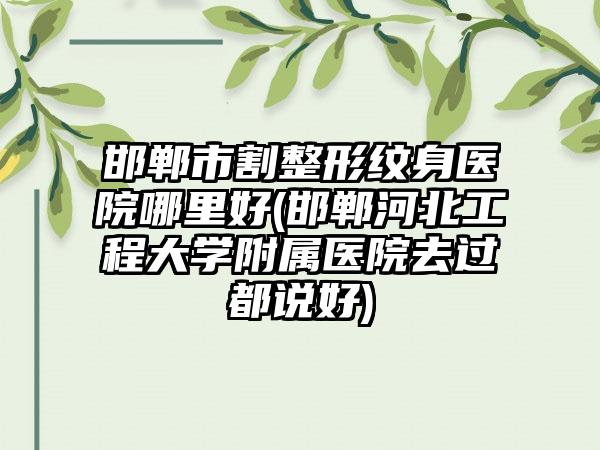邯郸市割整形纹身医院哪里好(邯郸河北工程大学附属医院去过都说好)