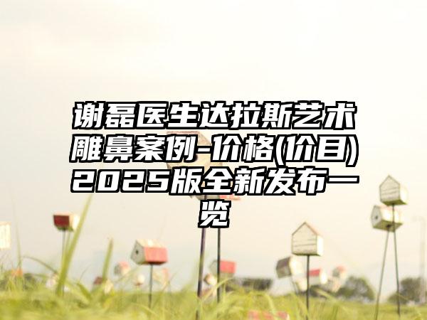 谢磊医生达拉斯艺术雕鼻案例-价格(价目)2025版全新发布一览