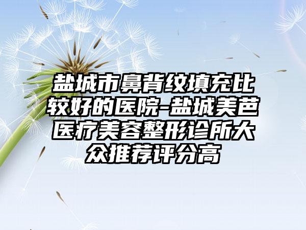 盐城市鼻背纹填充比较好的医院-盐城美芭医疗美容整形诊所大众推荐评分高