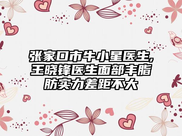 张家口市牛小星医生,王晓锋医生面部丰脂肪实力差距不大