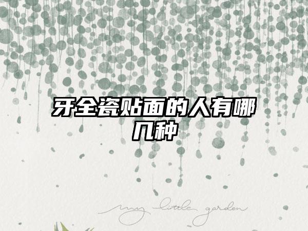 牙全瓷贴面的人有哪几种