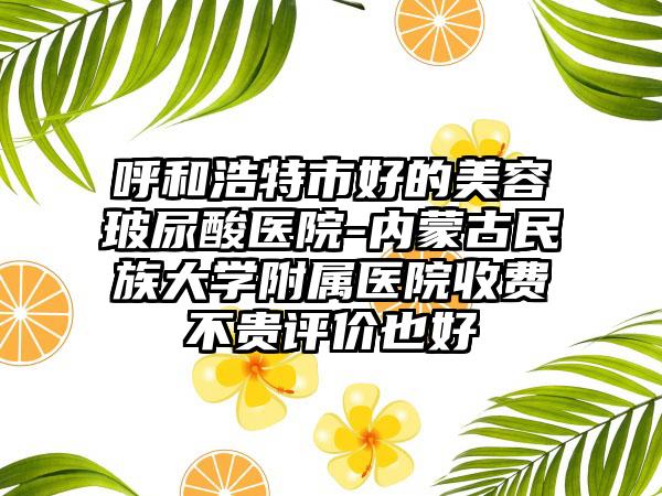 呼和浩特市好的美容玻尿酸医院-内蒙古民族大学附属医院收费不贵评价也好