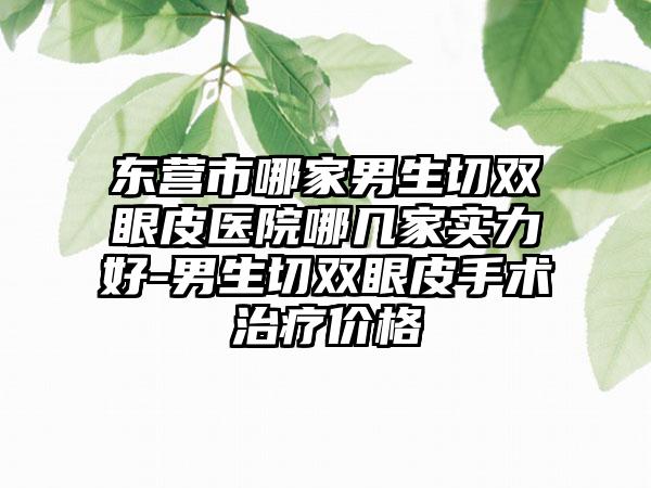 东营市哪家男生切双眼皮医院哪几家实力好-男生切双眼皮手术治疗价格