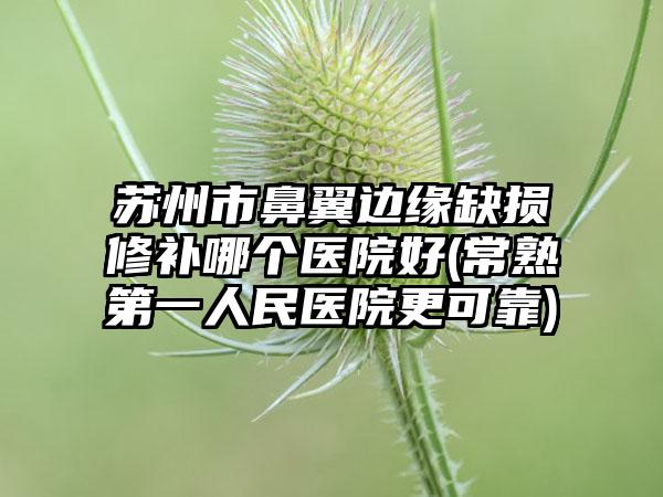苏州市鼻翼边缘缺损修补哪个医院好(常熟第一人民医院更可靠)