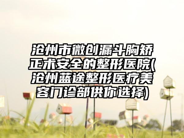 沧州市微创漏斗胸矫正术安全的整形医院(沧州蓝途整形医疗美容门诊部供你选择)