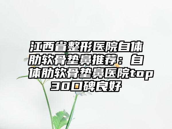 江西省整形医院自体肋软骨垫鼻推荐：自体肋软骨垫鼻医院top30口碑良好