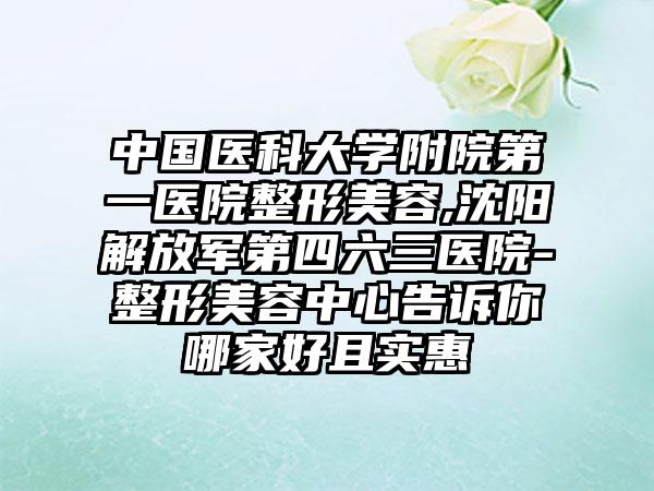 中国医科大学附院第一医院整形美容,沈阳解放军第四六三医院-整形美容中心告诉你哪家好且实惠