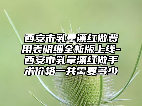 西安市乳晕漂红做费用表明细全新版上线-西安市乳晕漂红做手术价格一共需要多少