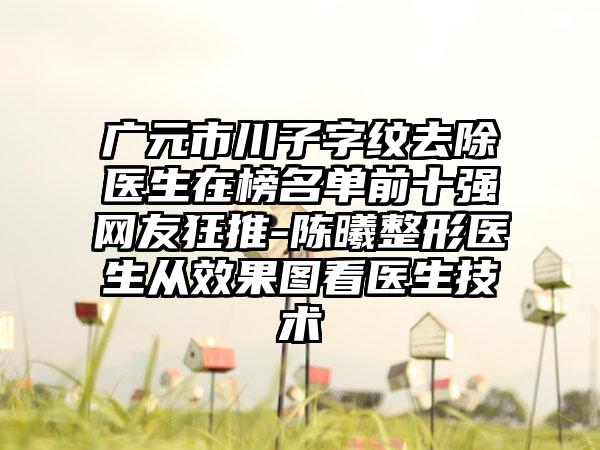 广元市川子字纹去除医生在榜名单前十强网友狂推-陈曦整形医生从效果图看医生技术