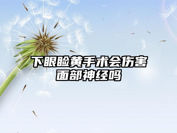 下眼睑黄手术会伤害面部神经吗