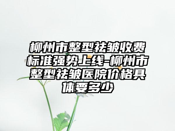 柳州市整型祛皱收费标准强势上线-柳州市整型祛皱医院价格具体要多少