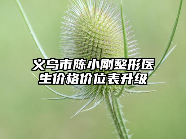 义乌市陈小刚整形医生价格价位表升级