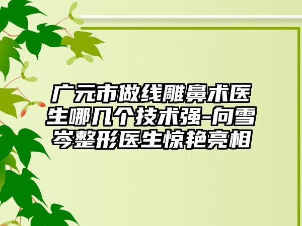 广元市做线雕鼻术医生哪几个技术强-向雪岑整形医生惊艳亮相