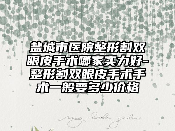 盐城市医院整形割双眼皮手术哪家实力好-整形割双眼皮手术手术一般要多少价格