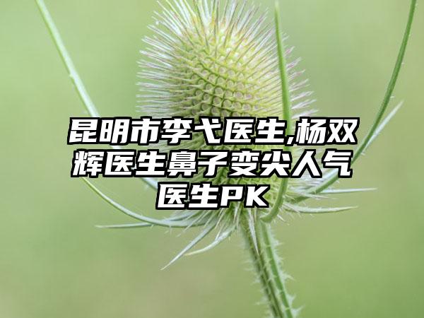昆明市李弋医生,杨双辉医生鼻子变尖人气医生PK