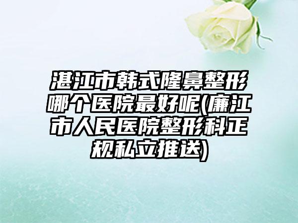 湛江市韩式隆鼻整形哪个医院最好呢(廉江市人民医院整形科正规私立推送)