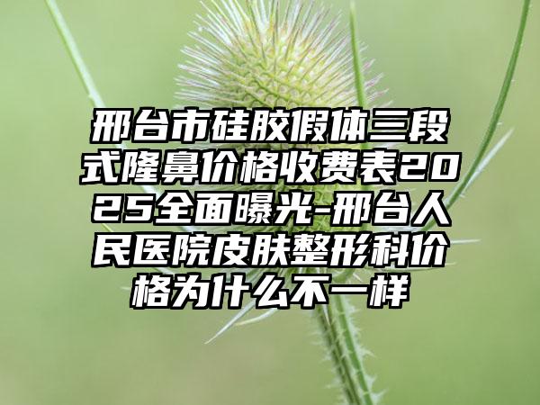 邢台市硅胶假体三段式隆鼻价格收费表2025全面曝光-邢台人民医院皮肤整形科价格为什么不一样