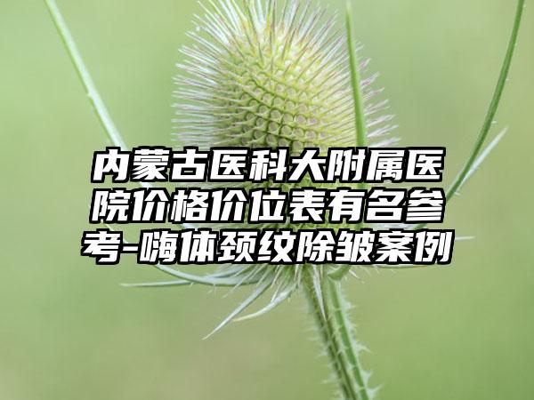 内蒙古医科大附属医院价格价位表有名参考-嗨体颈纹除皱案例