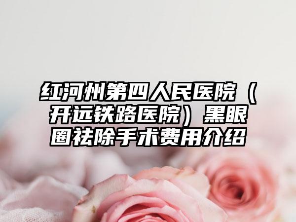 红河州第四人民医院（开远铁路医院）黑眼圈祛除手术费用介绍
