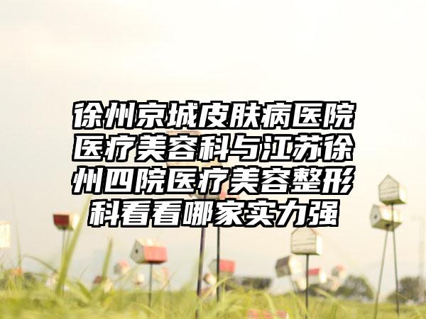 徐州京城皮肤病医院医疗美容科与江苏徐州四院医疗美容整形科看看哪家实力强
