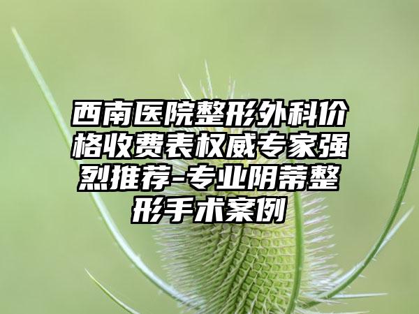 西南医院整形外科价格收费表权威专家强烈推荐-专业阴蒂整形手术案例