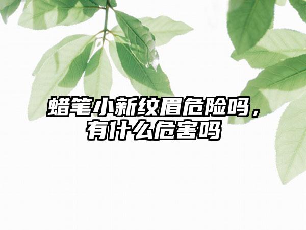 蜡笔小新纹眉危险吗，有什么危害吗