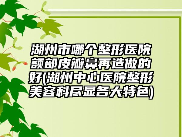 湖州市哪个整形医院额部皮瓣鼻再造做的好(湖州中心医院整形美容科尽显各大特色)