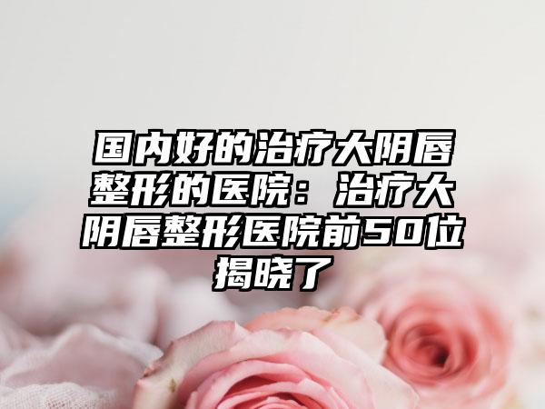 国内好的治疗大阴唇整形的医院：治疗大阴唇整形医院前50位揭晓了