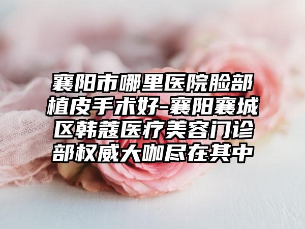 襄阳市哪里医院脸部植皮手术好-襄阳襄城区韩蔻医疗美容门诊部权威大咖尽在其中
