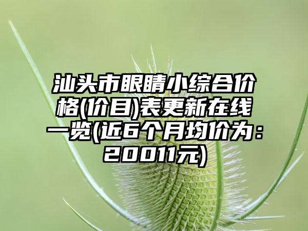 汕头市眼睛小综合价格(价目)表更新在线一览(近6个月均价为：20011元)