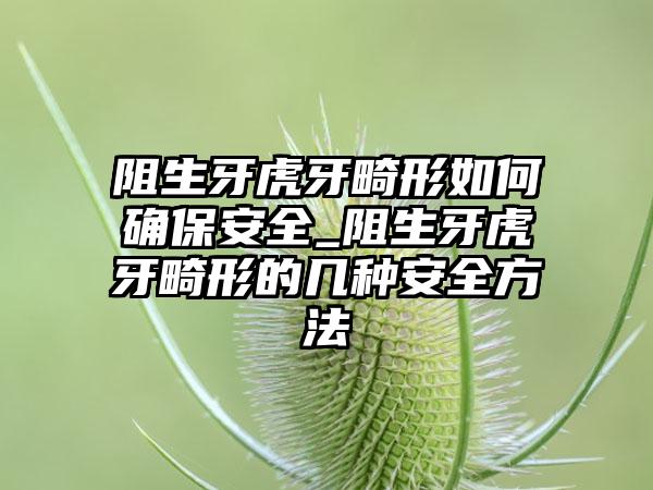阻生牙虎牙畸形如何确保安全_阻生牙虎牙畸形的几种安全方法