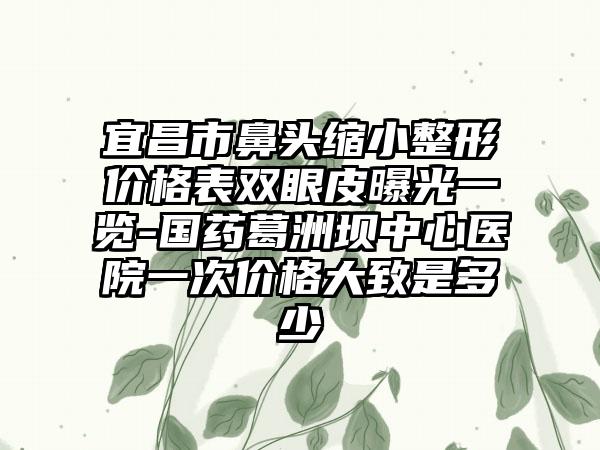 宜昌市鼻头缩小整形价格表双眼皮曝光一览-国药葛洲坝中心医院一次价格大致是多少