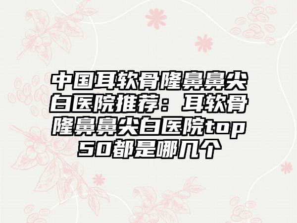 中国耳软骨隆鼻鼻尖白医院推荐：耳软骨隆鼻鼻尖白医院top50都是哪几个