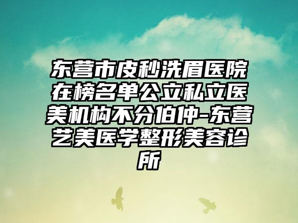 东营市皮秒洗眉医院在榜名单公立私立医美机构不分伯仲-东营艺美医学整形美容诊所