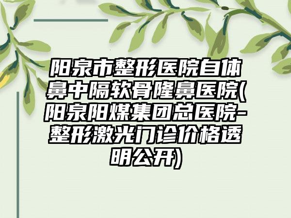阳泉市整形医院自体鼻中隔软骨隆鼻医院(阳泉阳煤集团总医院-整形激光门诊价格透明公开)