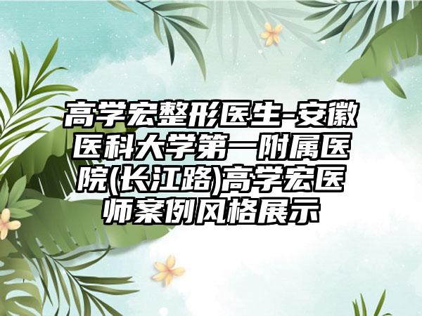 高学宏整形医生-安徽医科大学第一附属医院(长江路)高学宏医师案例风格展示