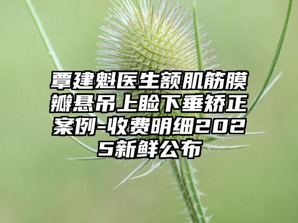 覃建魁医生额肌筋膜瓣悬吊上睑下垂矫正案例-收费明细2025新鲜公布