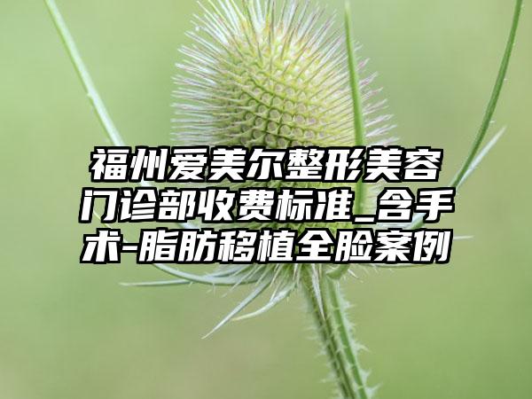福州爱美尔整形美容门诊部收费标准_含手术-脂肪移植全脸案例